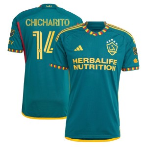 Chicharito LA Galaxy adidas 2023 LA Kit Authentic Player Jersey - Green
