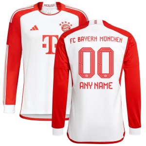 Bayern Munich adidas 2023/24 Home Replica Custom Long Sleeve Jersey - White