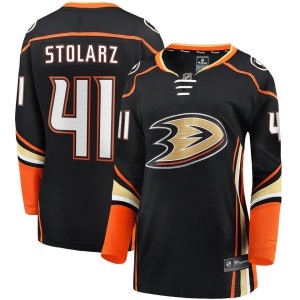 Women's Fanatics Branded Anthony Stolarz Black Anaheim Ducks Home Breakaway Player Jersey