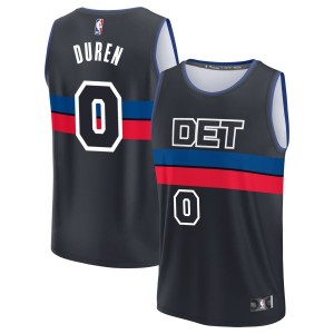 Jalen Duren Detroit Pistons Fanatics Branded Youth Fast Break Replica Jersey - Statement Edition - Black