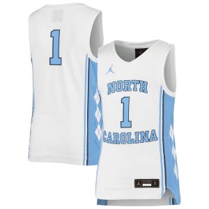 #1 North Carolina Tar Heels Jordan Brand Youth Team Replica Basketball Jersey - White