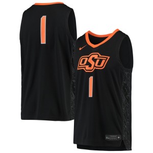 #1 Oklahoma State Cowboys Nike Team Replica Basketball Jersey - Black