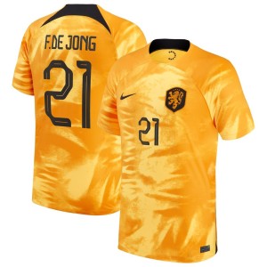 Frenkie de Jong Netherlands National Team Nike 2022/23 Home Breathe Stadium Replica Player Jersey - Orange