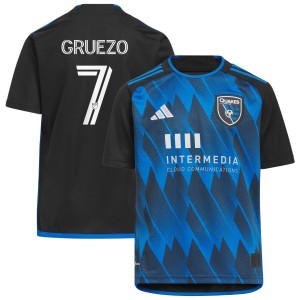 Carlos Gruezo San Jose Earthquakes adidas Youth 2023 Active Fault Jersey Replica Jersey - Blue