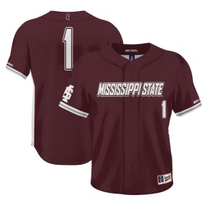 #1 Mississippi State Bulldogs ProSphere Baseball Jersey - Maroon