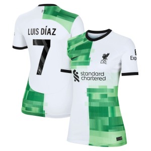 Luis Diaz Liverpool Nike Women's 2023/24 Away Replica Player Jersey - White