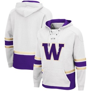 Washington Huskies Colosseum Lace Up 3.0 Pullover Hoodie - White
