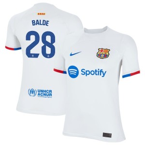 Alejandro Balde  Barcelona Nike Youth 2023/24 Away Replica Jersey - White