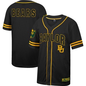 Baylor Bears Colosseum Free Spirited Mesh Button-Up Baseball Jersey - Black