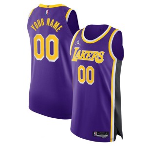 Los Angeles Lakers Nike 2021/22 Diamond Authentic Custom Jersey - Statement Edition - Purple