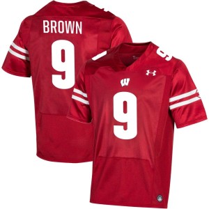 Austin Brown Wisconsin Badgers Under Armour NIL Replica Football Jersey - Red