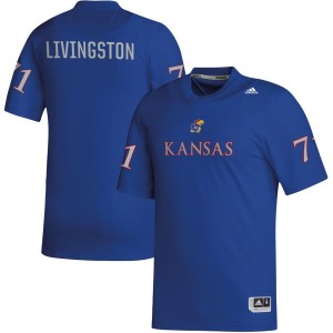 James Livingston Kansas Jayhawks adidas NIL Replica Football Jersey - Royal