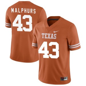Reed Malphurs Texas Longhorns Nike NIL Replica Football Jersey - Texas Orange