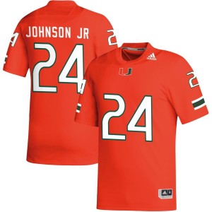 Christopher Johnson Jr Miami Hurricanes adidas NIL Replica Football Jersey - Orange