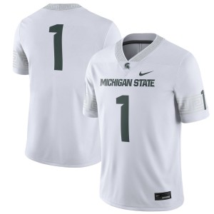 #1 Michigan State Spartans Nike Football Game Jersey - White