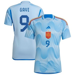 Gavi Spain National Team adidas 2022/23 Away Replica Jersey - Blue