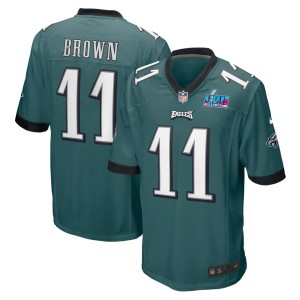 A.J. Brown Philadelphia Eagles Nike Super Bowl LVII Patch Game Jersey - Midnight Green