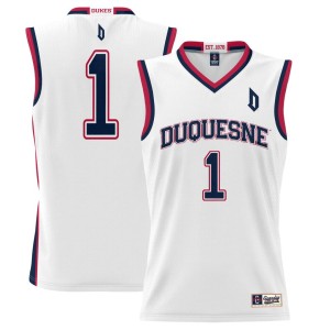 #1 Duquesne Dukes ProSphere Youth Basketball Jersey - White