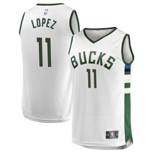 Brook Lopez  Milwaukee Bucks Fanatics Branded Unisex Fast Break Jersey - White - Association Edition