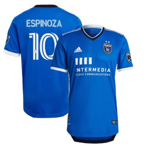 Cristian Espinoza San Jose Earthquakes adidas 2021 Primary Authentic Player Jersey - Blue