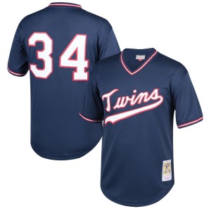 Kirby Puckett Minnesota Twins Mitchell & Ness Youth Cooperstown Collection Mesh Batting Practice Jersey - Navy