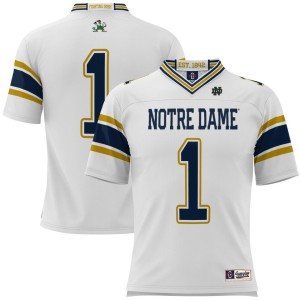 #1 Notre Dame Fighting Irish ProSphere Youth Football Jersey - White