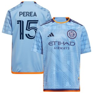 Andres Perea New York City FC adidas Youth 2023 The Interboro Kit Replica Jersey - Light Blue