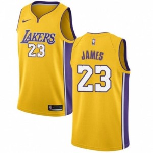 Men's Los Angeles Lakers LeBron James Swingman Jersey Icon Edition Gold