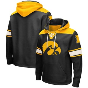 Iowa Hawkeyes Colosseum 2.0 Lace-Up Pullover Hoodie - Black
