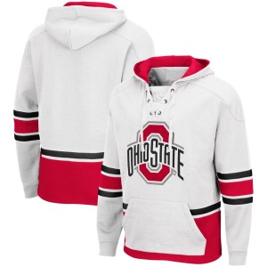 Ohio State Buckeyes Colosseum Lace Up 3.0 Pullover Hoodie - White