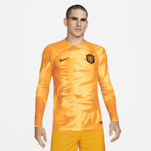 Netherlands 2022/23 Stadium Home Men's Nike Dri-FIT Long-Sleeve Soccer Jersey - Laser Orange/Black