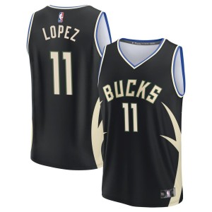 Brook Lopez  Milwaukee Bucks Fanatics Branded Youth Fast Break Jersey - Black - Statement Edition