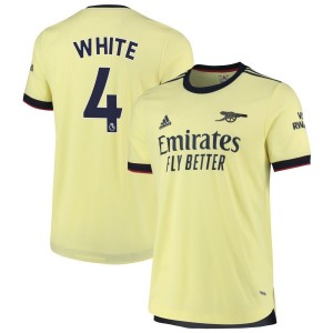 Ben White Arsenal adidas 2021 Away Authentic Jersey - Pearl Citrine