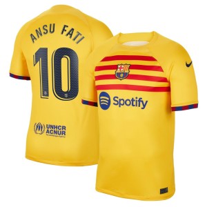 Ansu Fati Barcelona Nike 2022/23 Fourth Breathe Stadium Replica Player Jersey - Yellow