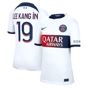 Lee Kang In Paris Saint-Germain Nike Youth 2023/24 Away Stadium Replica Player Jersey - White