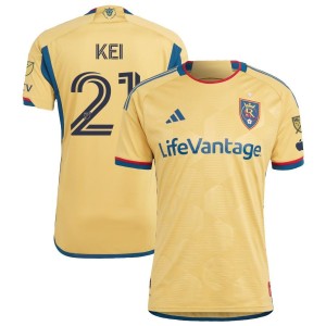 Axel Kei Real Salt Lake adidas 2023 The Beehive State Kit Authentic Jersey - Gold