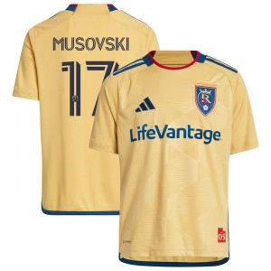 Danny Musovski Real Salt Lake adidas Youth 2023 The Beehive State Kit Replica Jersey - Gold