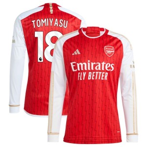 Takehiro Tomiyasu  Arsenal adidas 2023/24 Home Replica Long Sleeve Jersey - Red