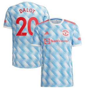 Diogo Dalot Manchester United adidas 2021/22 Away Replica Player Jersey - White