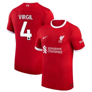 Virgil Virgil Liverpool Nike Youth 2023/24 Home Replica Jersey - Red