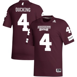 Caleb Ducking Mississippi State Bulldogs adidas NIL Replica Football Jersey - Maroon