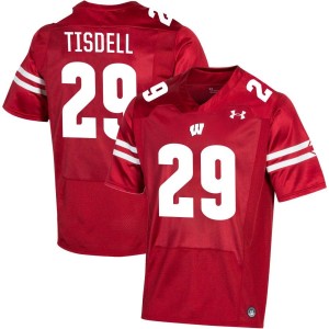 AJ Tisdell Wisconsin Badgers Under Armour NIL Replica Football Jersey - Red
