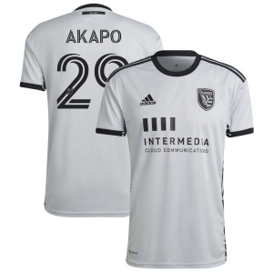 Carlos Akapo San Jose Earthquakes adidas 2022 The Creator Kit Replica Jersey - Gray