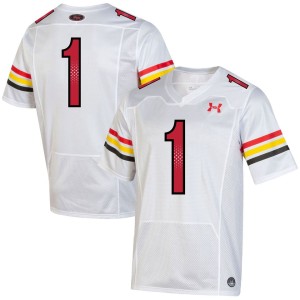 #1 Maryland Terrapins Under Armour Throwback Special Game Jersey - White