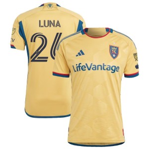 Diego Luna Real Salt Lake adidas 2023 The Beehive State Kit Authentic Jersey - Gold