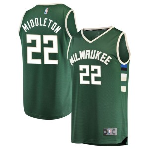 Khris Middleton Milwaukee Bucks Fanatics Branded Fast Break Replica Jersey Hunter Green - Icon Edition