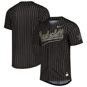Vanderbilt Commodores Nike Pinstripe Replica Full-Button Baseball Jersey - Black/Gold