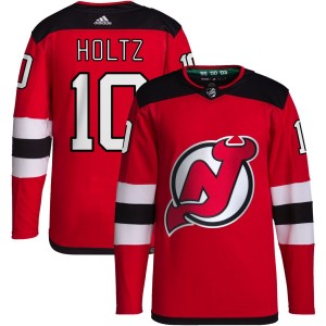 Alexander Holtz New Jersey Devils adidas Home Primegreen Authentic Pro Jersey - Red