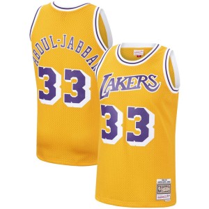 Men's Los Angeles Lakers Kareem Abdul-Jabbar 1984-85 Hardwood Classic Jersey - Gold