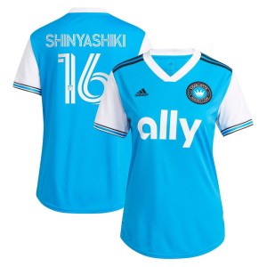 Andre Shinyashiki Charlotte FC adidas Women's 2022 Primary Replica Player Jersey - Blue